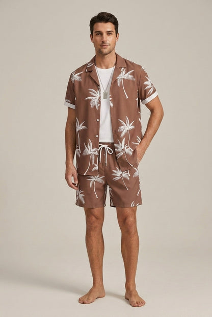 Oscar | Men's Palm Print Two-Piece Set